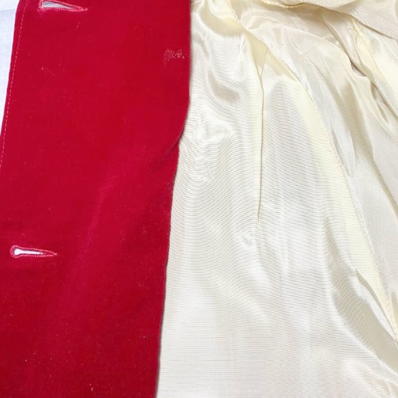 VINTAGE 1930'S Handmaid's Tale Holiday Velvet Maxi Coat w/ built in scarf - Picture 8 of 8